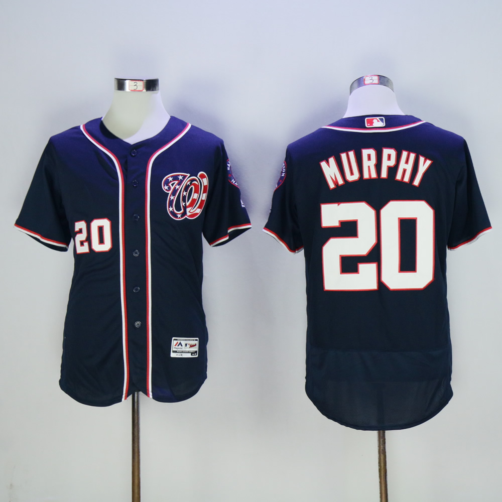 Men Washington Nationals #20 Murphy Blue MLB Jerseys->washington nationals->MLB Jersey